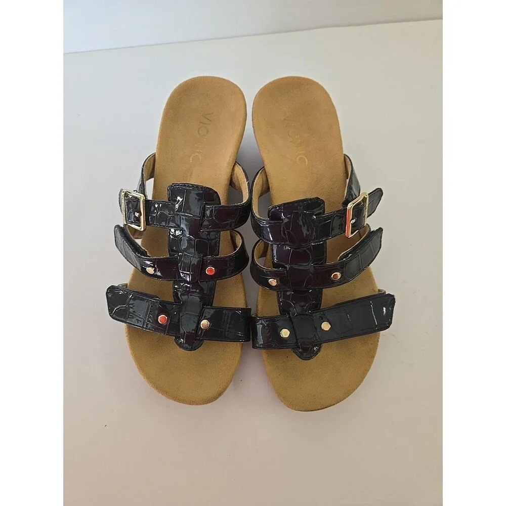Vionic Women's 381 Park Radia Navy Blue Cork Wedge Sandals Shoes Size 6 M EUC - Picture 15 of 15